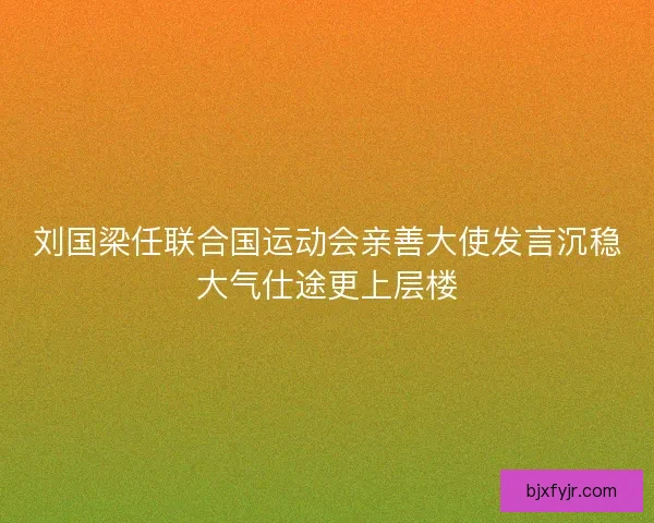 刘国梁任联合国运动会亲善大使发言沉稳大气仕途更上层楼 刘国梁任联合国运动会亲善大使发言沉稳大气仕途更上层楼