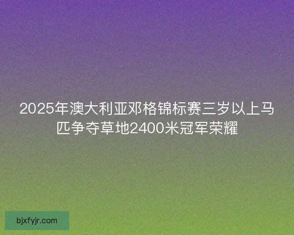 2025年澳大利亚邓格锦标赛三岁以上马匹争夺草地2400米冠军荣耀