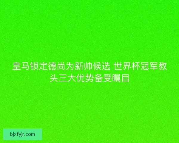 皇马锁定德尚为新帅候选 世界杯冠军教头三大优势备受瞩目