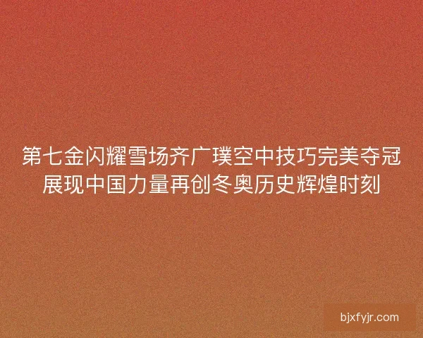 第七金闪耀雪场齐广璞空中技巧完美夺冠展现中国力量再创冬奥历史辉煌时刻